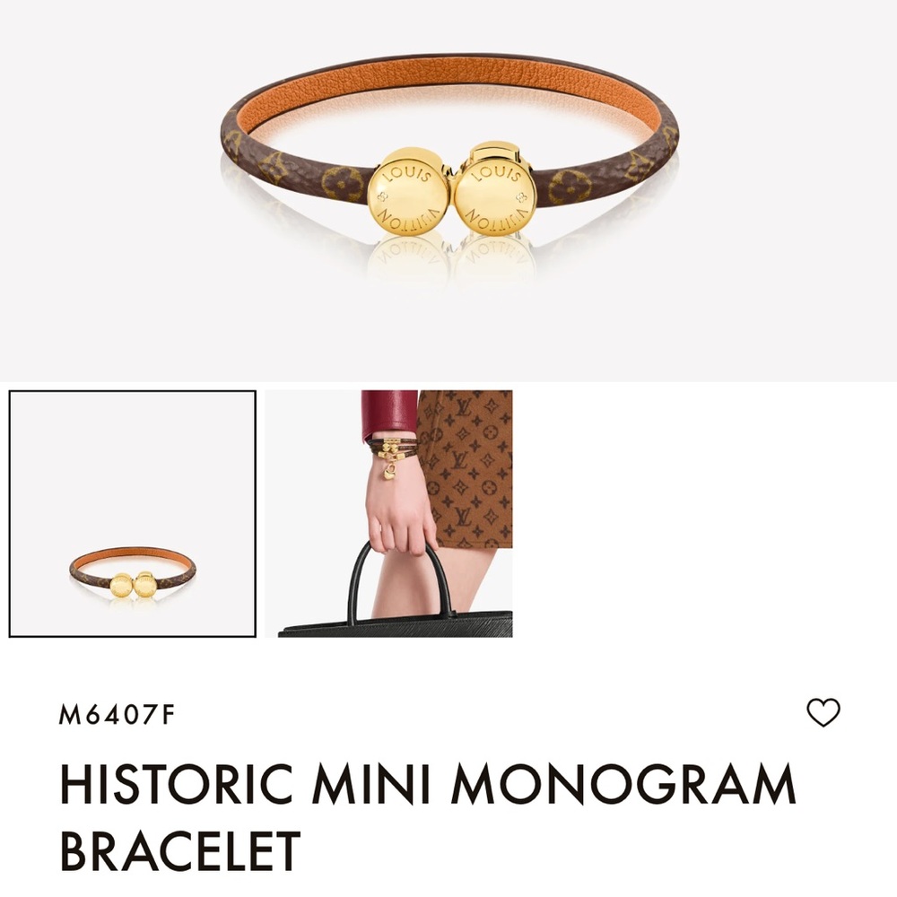 Authentic Louis Vuttion Historic Mini Monogram Bracelet